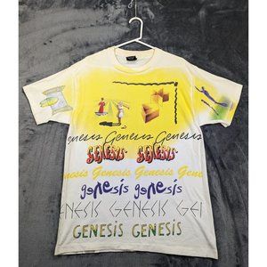 VTG Genesis Concert Shirt Mens XL 1992 Tour All Over Graphic Print Rare Yellow